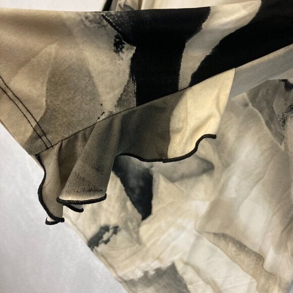 Clara Sun Woo Asymmetrical Ruffle Tunic Top Womens Small Stretch Abstract Shirt - Picture 5 of 12